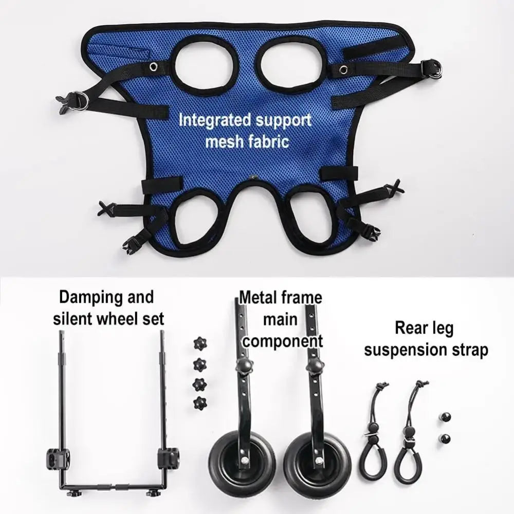 Adjustable Pet Walk Booster Walking Wheels Durable Pet Hind Legs Bracket Blue Pet Walk Tool Cat Recovery Aid Car Disability Dog
