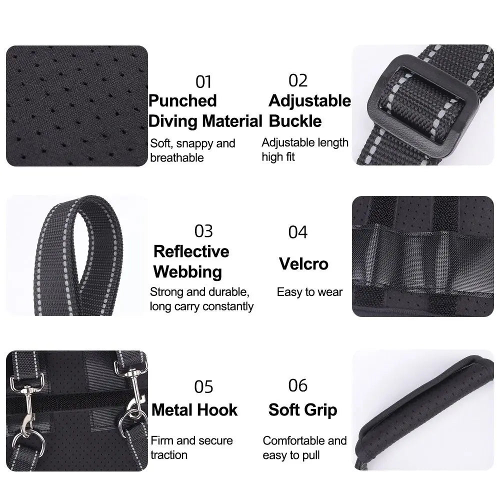 Legs Hip Support Dog Lift Harness Adjustable Black Pet Aid Assist Tool Breathable Soft Padded Dog Rear Leg Support
