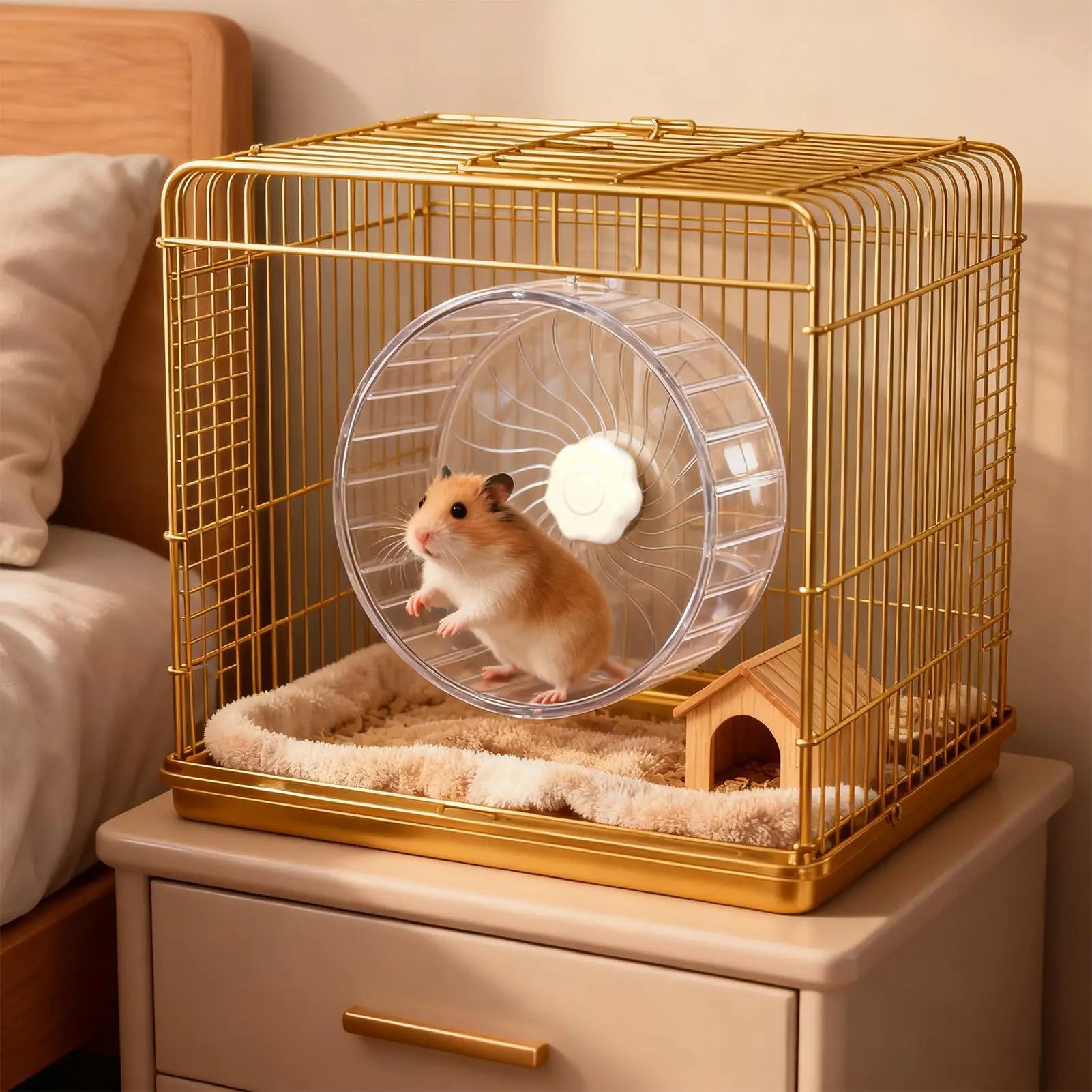 Hamster Running Sport Transparent Widened Running Wheel Support Toy Small Pet Roller Bearing Silent Running Wheel