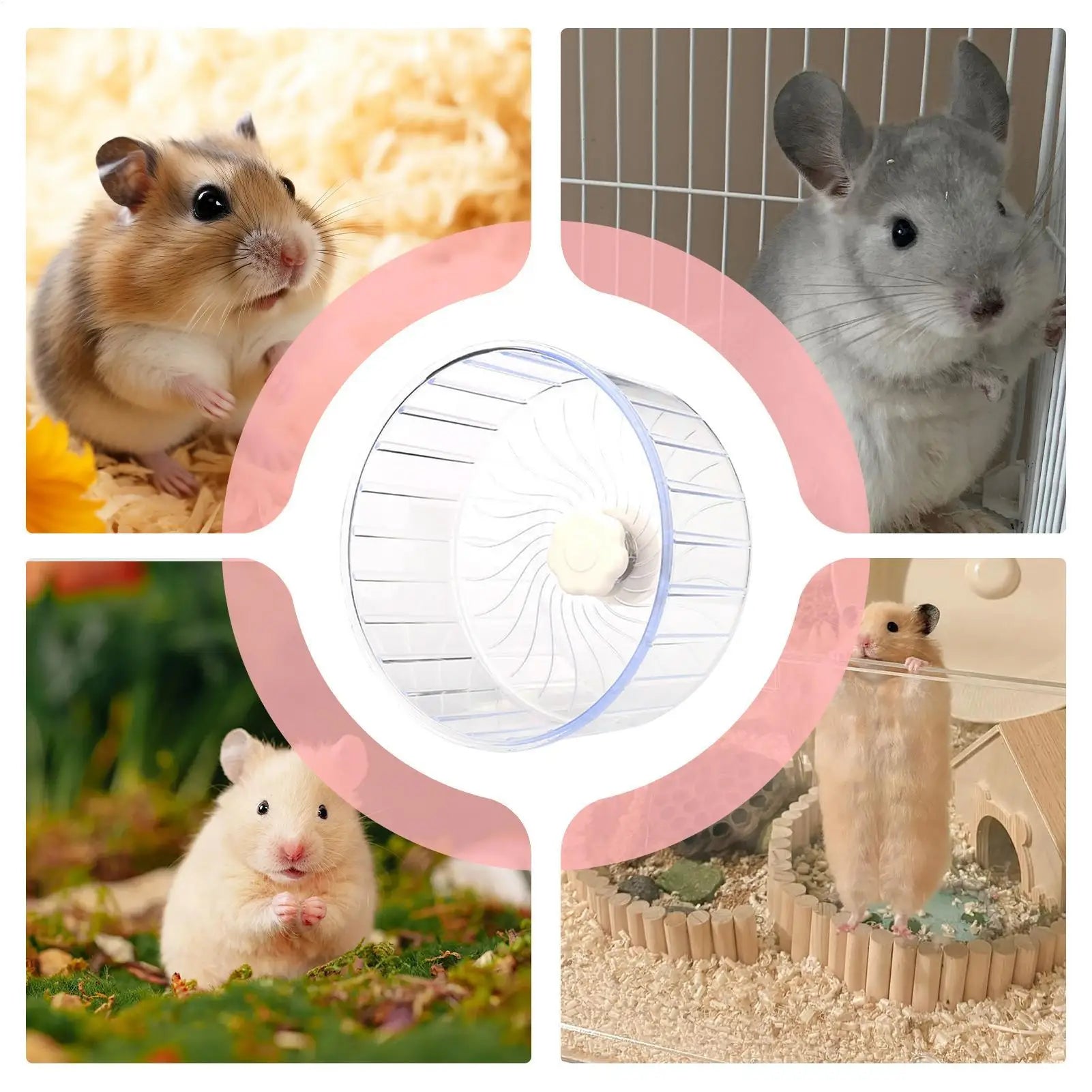 Hamster Running Sport Transparent Widened Running Wheel Support Toy Small Pet Roller Bearing Silent Running Wheel