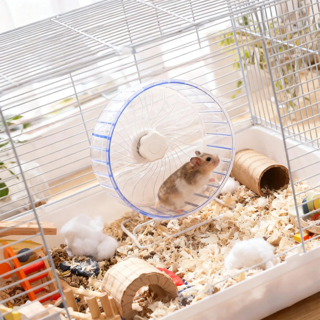 Hamster Running Sport Transparent Widened Running Wheel Support Toy Small Pet Roller Bearing Silent Running Wheel